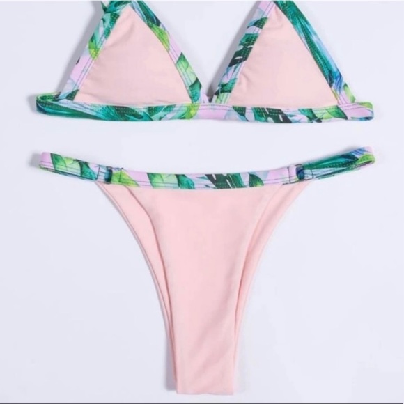 New! Clearance 🔥 Peach Tropical 2pc Bikini Set Swimsuit - Picture 6 of 6